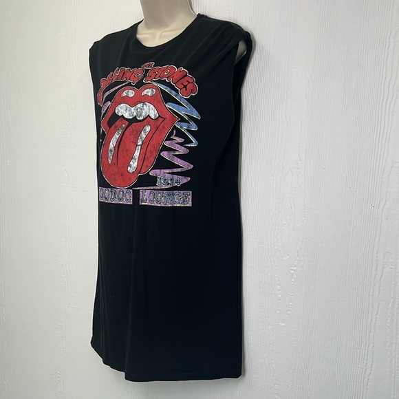 H&M - The Rolling Stones Voodoo Lounge Graphic Sleeveless T Shirt Dress Size S - Picture 6 of 9